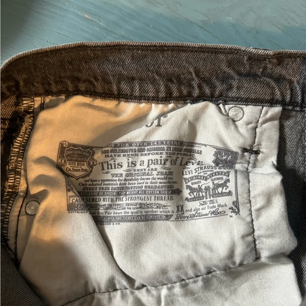 Levi's Black Jean Shorts High-Waisted Distressed | 31W - Image 4