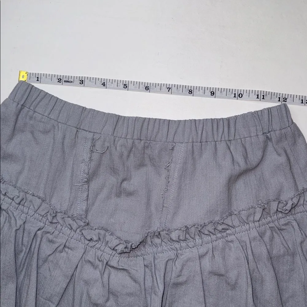 Kirious Los Angeles 100% Cotton Raw Hem Tiered Skirt, Size Small - Image 2