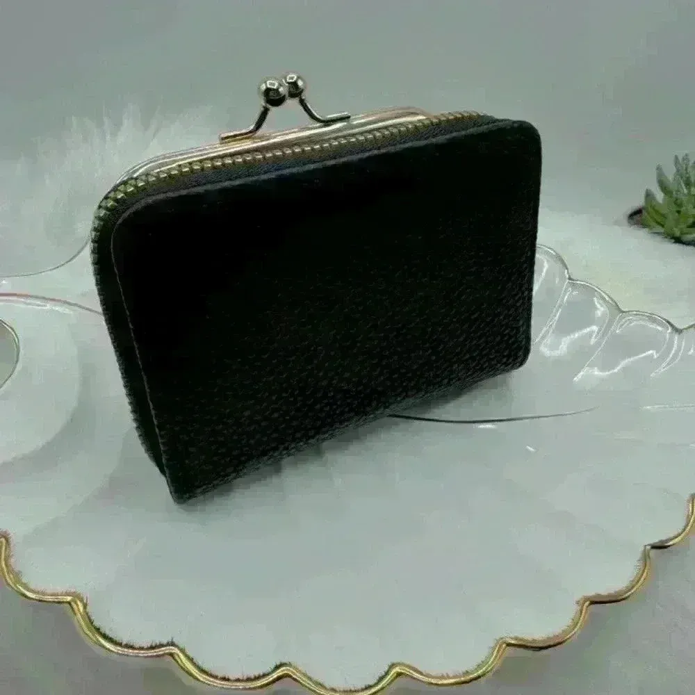 Flower Embroidered Zip Around Wallet w/ detachable Coin Purse in Black - Image 10