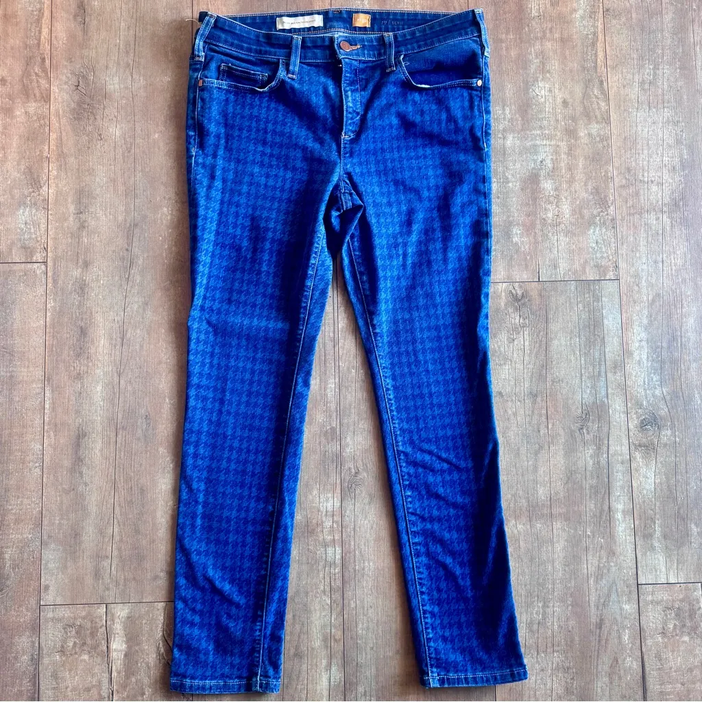 Anthropologie Pilcro and the Letterpress Houndstooth Mid-Rise Skinny Jean Sz 32 - Image 2