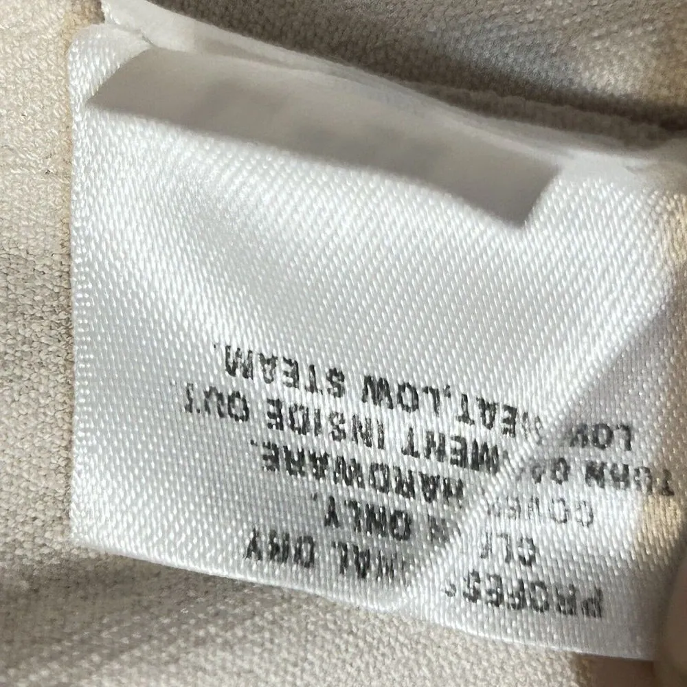 St. John Sport Ivory Stretch Cotton Jean/Denim Embroidered Jacket‎ sz S - Image 10