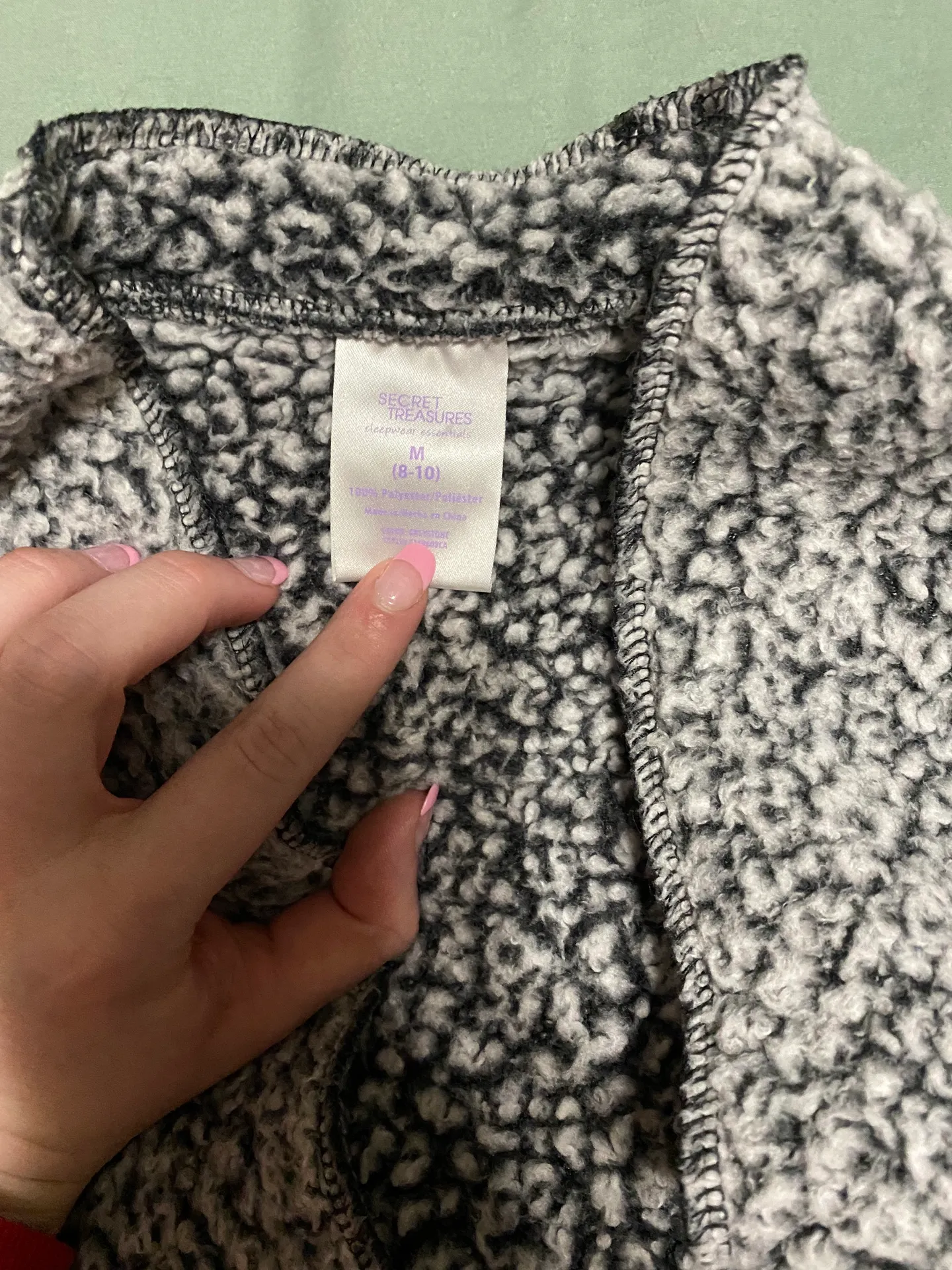 Sherpa Cardigan Gray Size M - Image 3