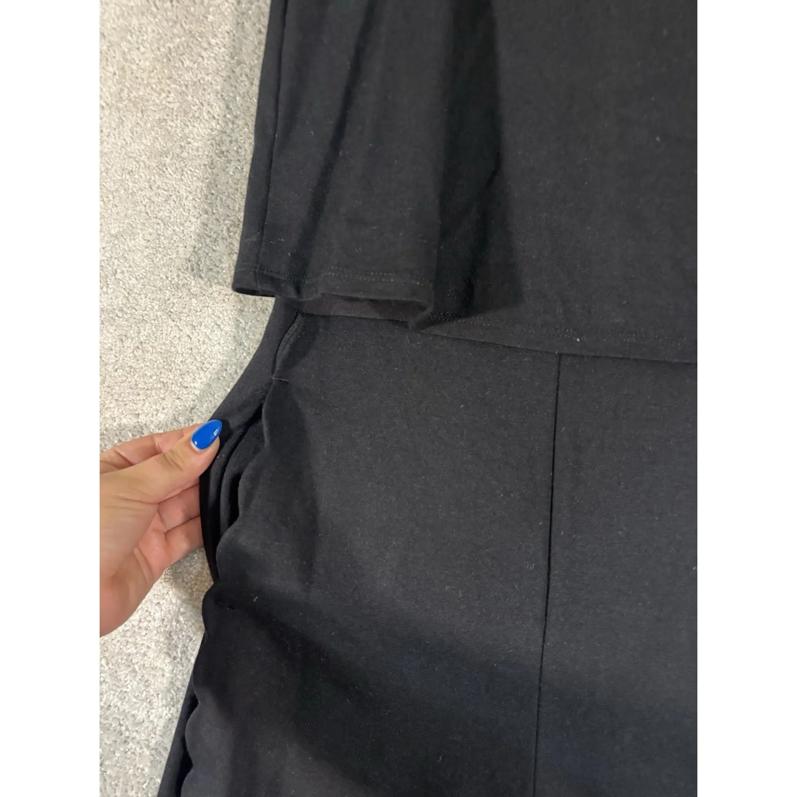 Anthropologie‎ Scalloped Jumpsuit w/Pockets Black SZ 0 Chic and Stylish $168 - Image 3