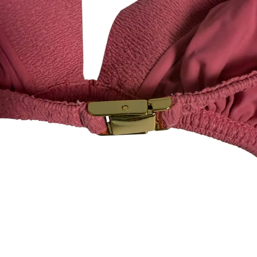 ViX Firenze Imani Tri Parallel Pink Geometric Cut Bikini Swimsuit Top Size XL - Image 11