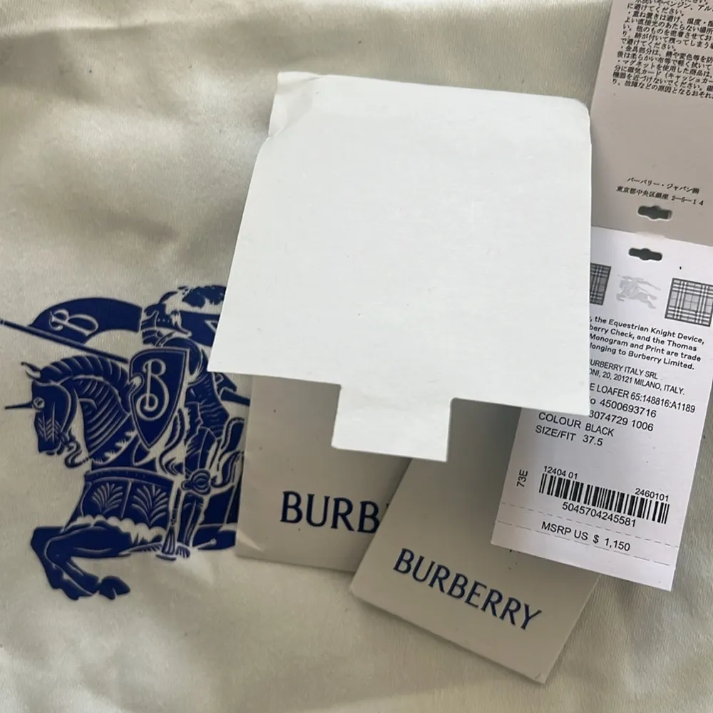 Burberry Leather Stride Loafers in Black, Size 37.5 NEW in Box w/DustBag $1150 - Image 12