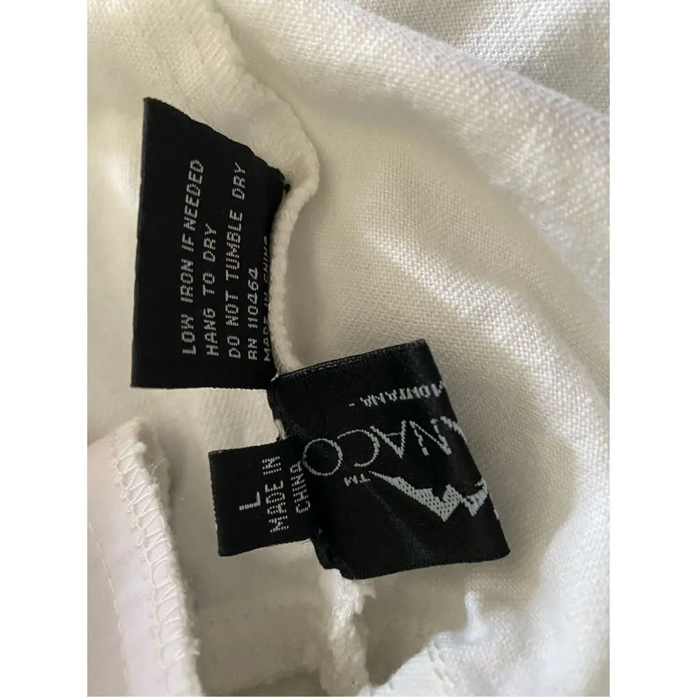 Nwt Montanaco Full Zip White Denim Jean Jacket Double Breasted With Defects Size L - Image 12