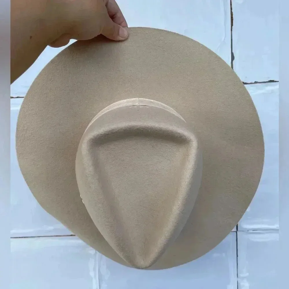 Lack Of Color Anthropologie Benson Creme/Neutral Tri Hat small - Image 4