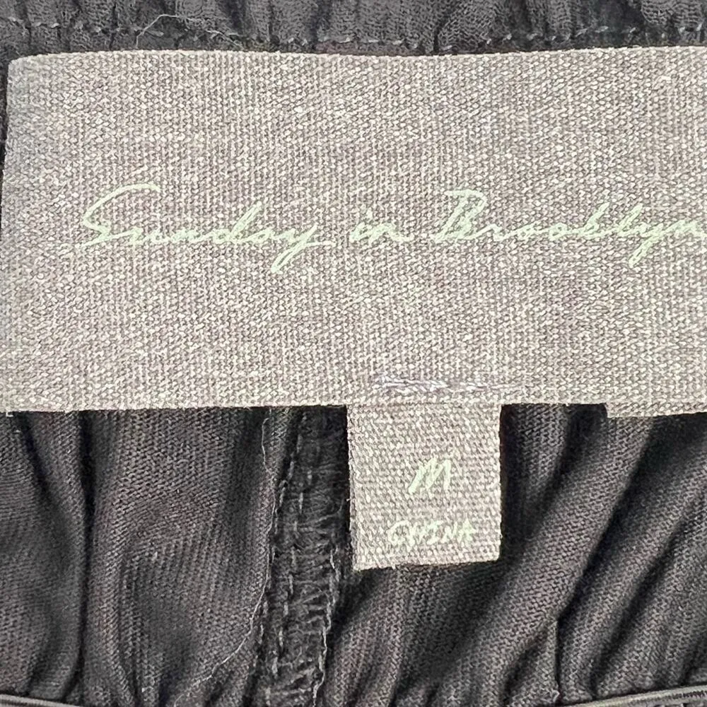 Sunday in Brooklyn Medium Smocked Tank Top Black Adjustable Stretch Cropped Chic - Image 5