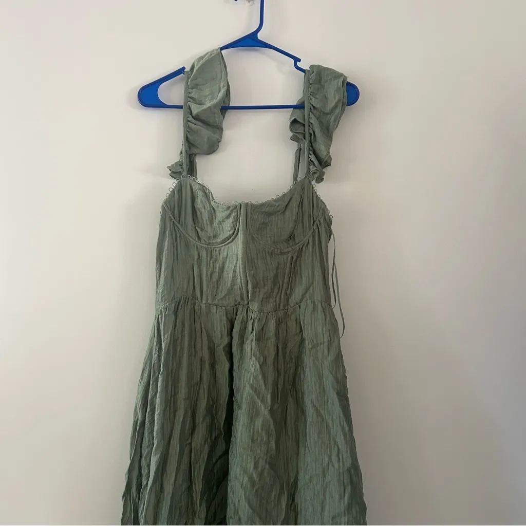 ASTR Wedelia Fit & Flare Sage Farmhouse Cottagecore Midi Dress Size L - Image 5