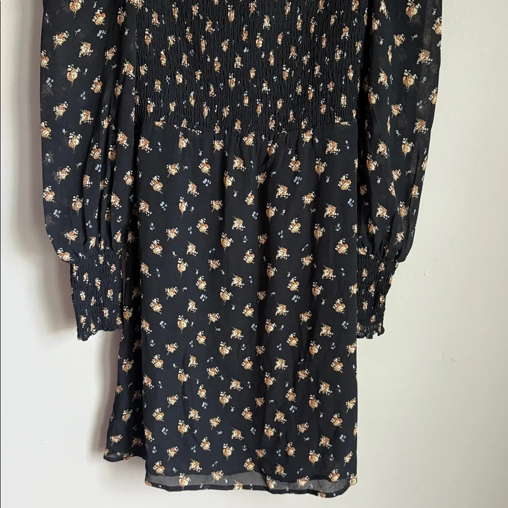 MAJE Rithik Smocked Floral Print Dress - Image 6