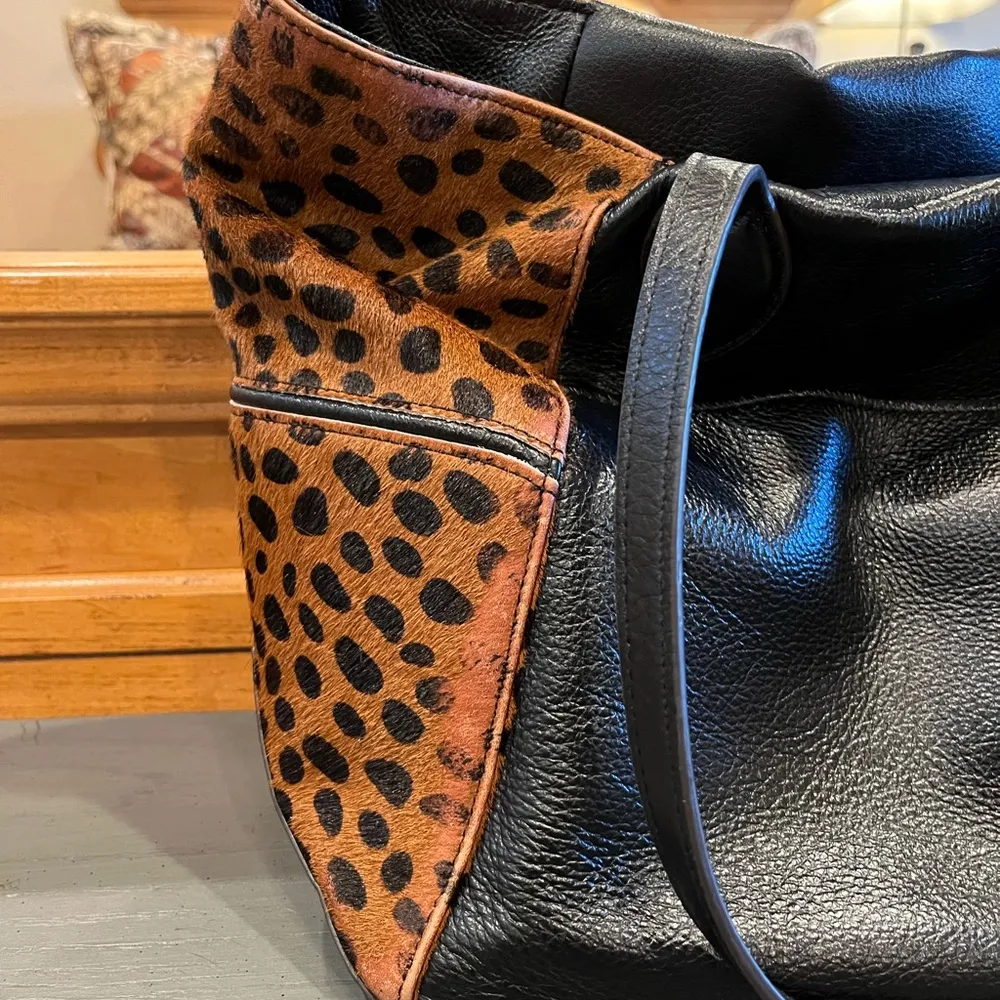 Chelsea Novelty Tote Bag - Honey Cheetah Calf Hair - Image 8