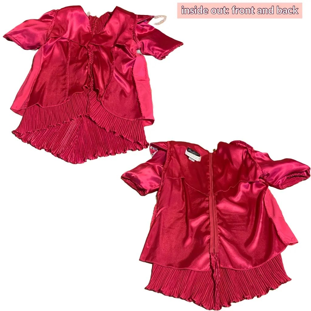 VINTAGE 1980'S KAREN LAWRENCE BY MATTHEW FUCHSIA PINK BOW ACCENT BLOUSE (12) - Image 12