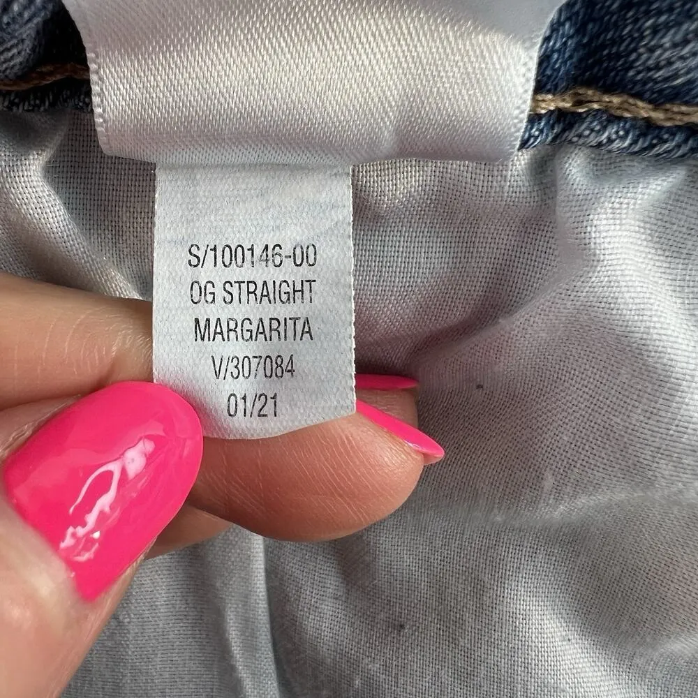 Old Navy Sz 12 Jeans O.G. Straight High Rise Secret Slim Pockets Margarita Blue - Image 9