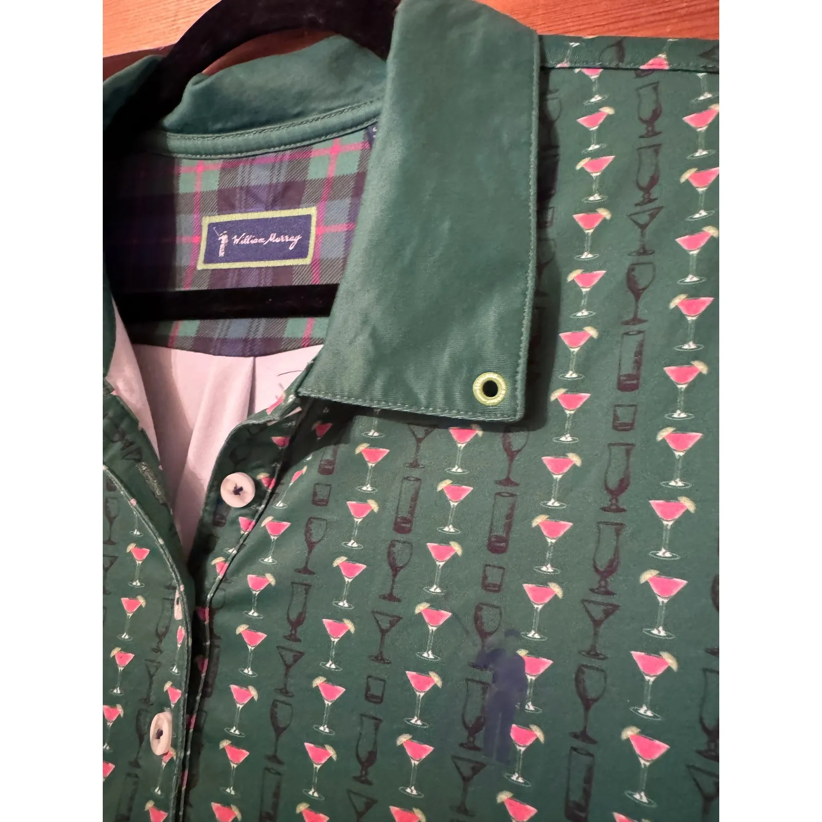 William Murray Golf Cocktail Print Polo Shirt Dress Green Pink Size L Size L - Image 5