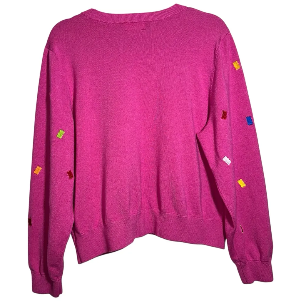 HARIBO Embroidered Gummy Bear Sweater Hot Pink Women’s Size XL Novelty Fandom - Image 2