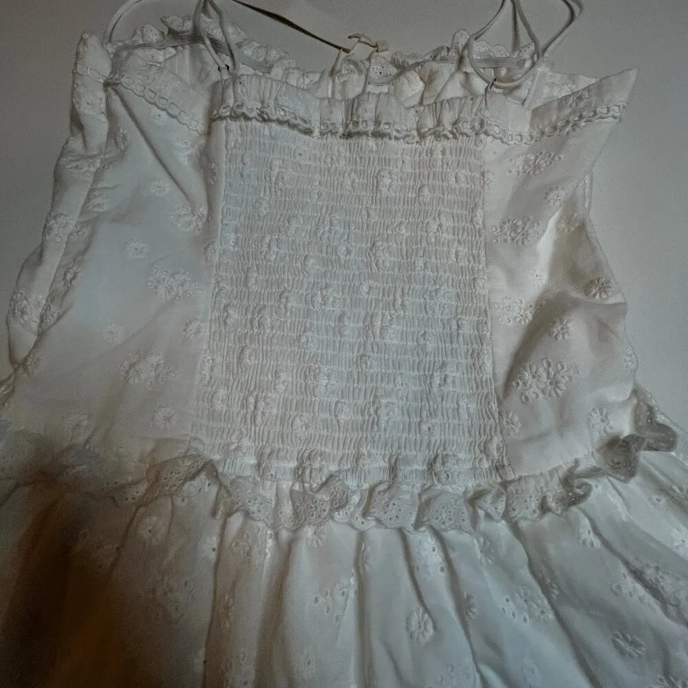For Love & Lemons Marlowe Eyelet Corset Bustier Mini Dress White SZ M Revolve - Image 12