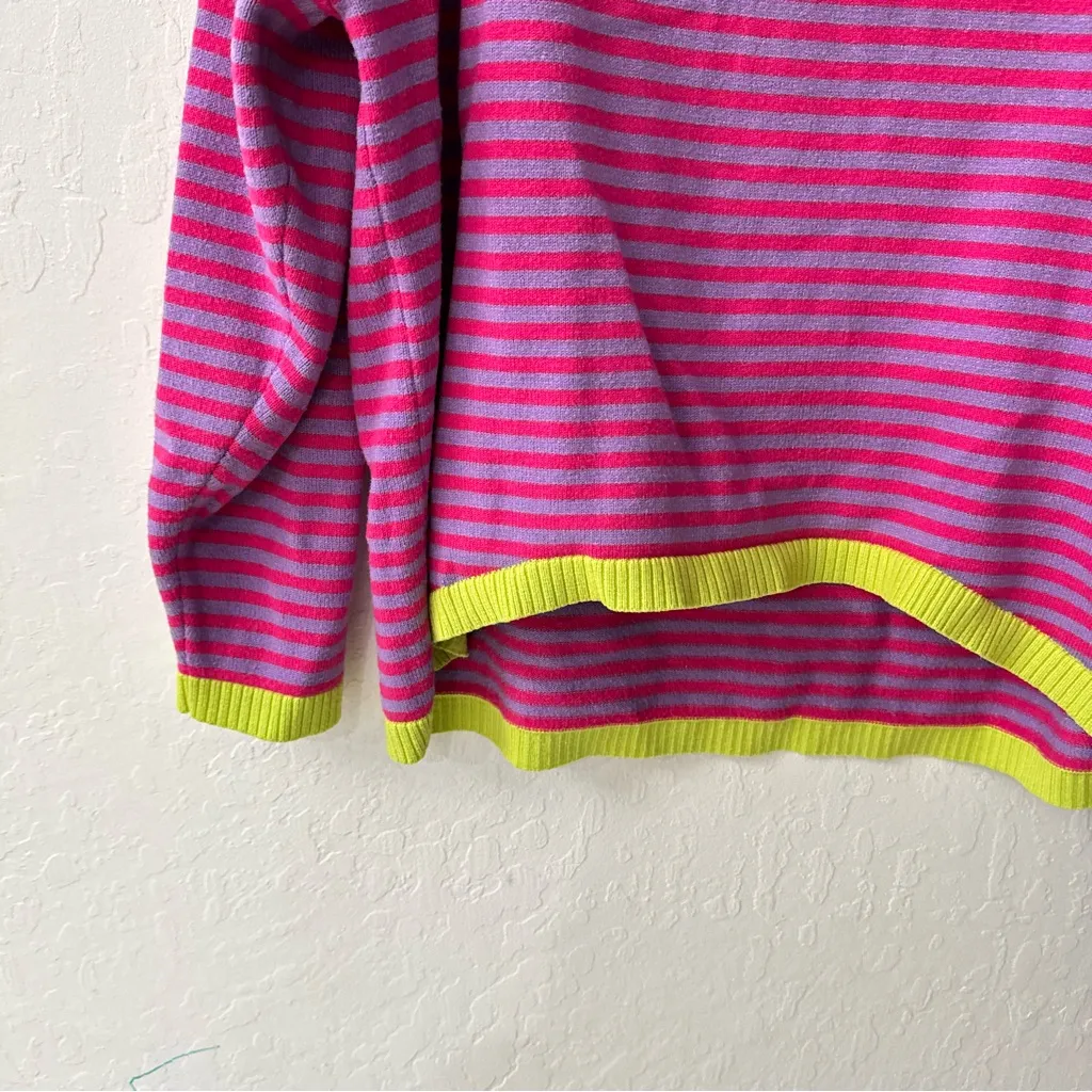 Pink Green Striped Oversized Sweater Medium - Image 2
