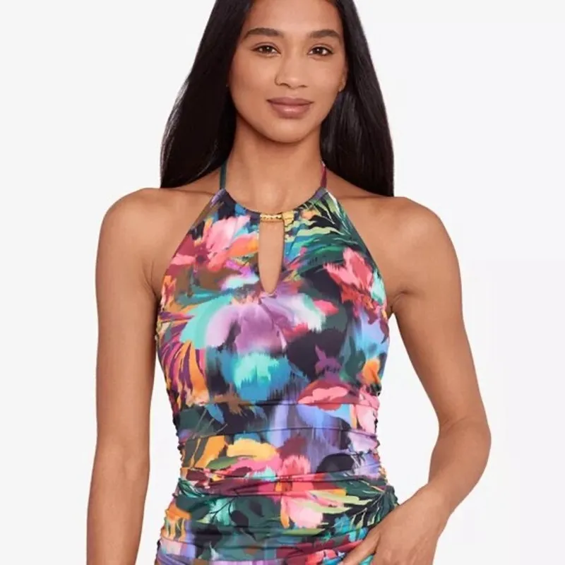 LAUREN RALPH LAUREN Jungle Paradise Tankini Swim Top Hipster Bottom Set NWT 6 4 - Image 2