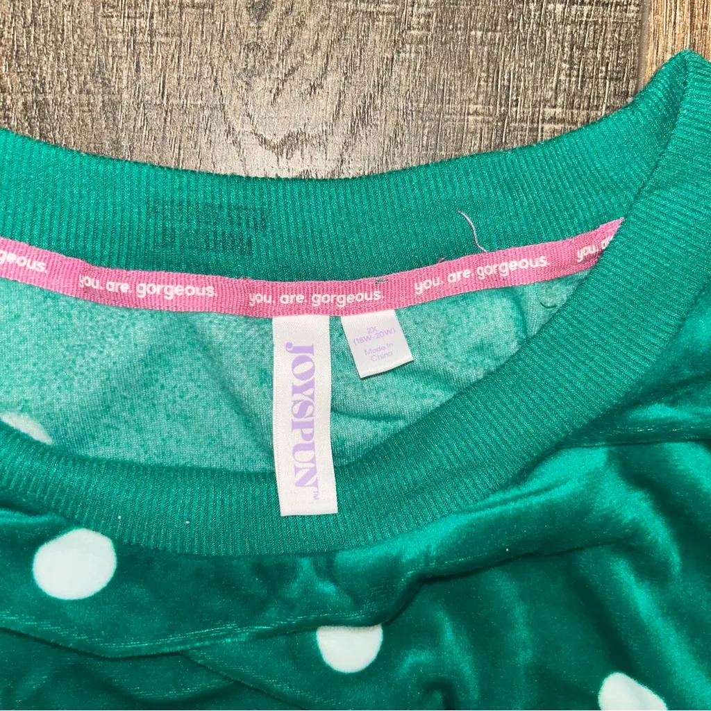 Joyspun Christmas Pajamas Women’s 2X Green - Image 4