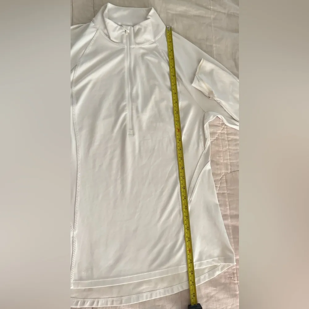Athleta  Running Wild Half Zip Womens Medium White Pullover Athletic Top - Image 7