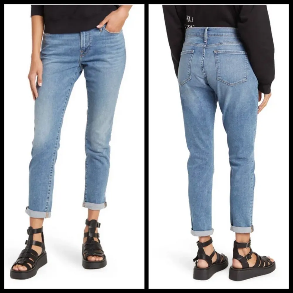 💕FRAME💕 Le Garcon Cuffed Crop Jeans ~ Bixby Blue 30 NWOT - Image 4