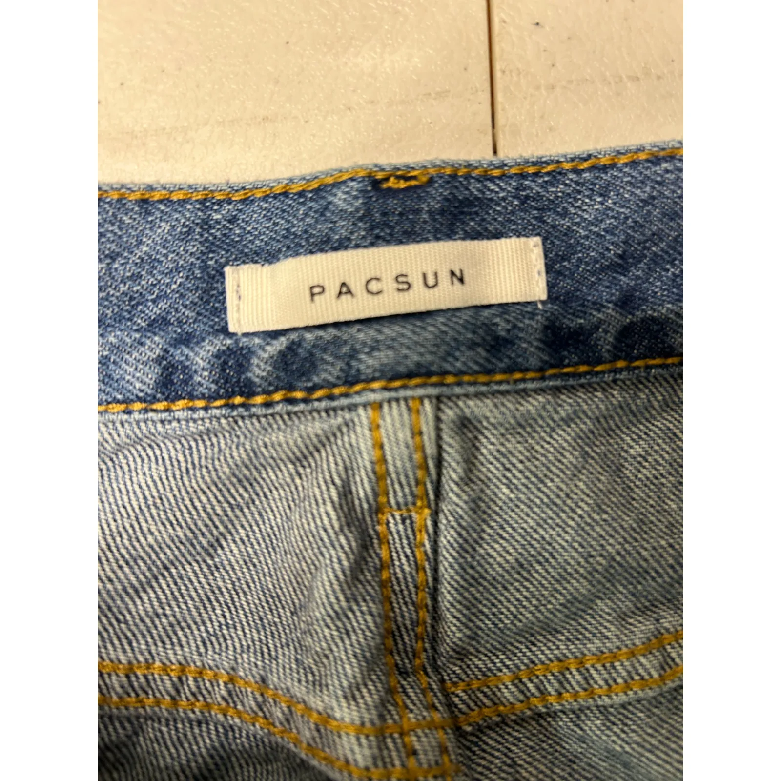 PacSun high rise, straight leg medium wash jeans with cropped ankle size 29 - Image 4