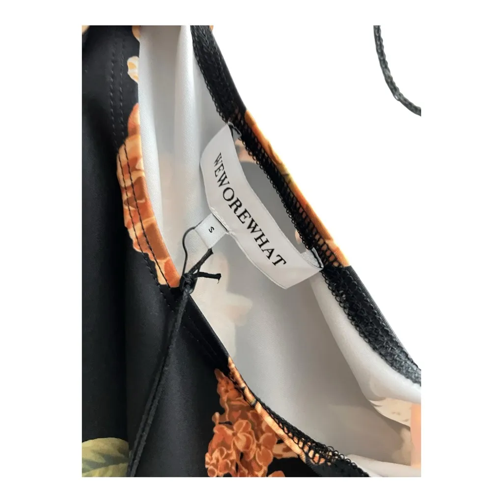 WeWoreWhat Black and Orange Muscle Tank Midi Dress Size S - Image 5