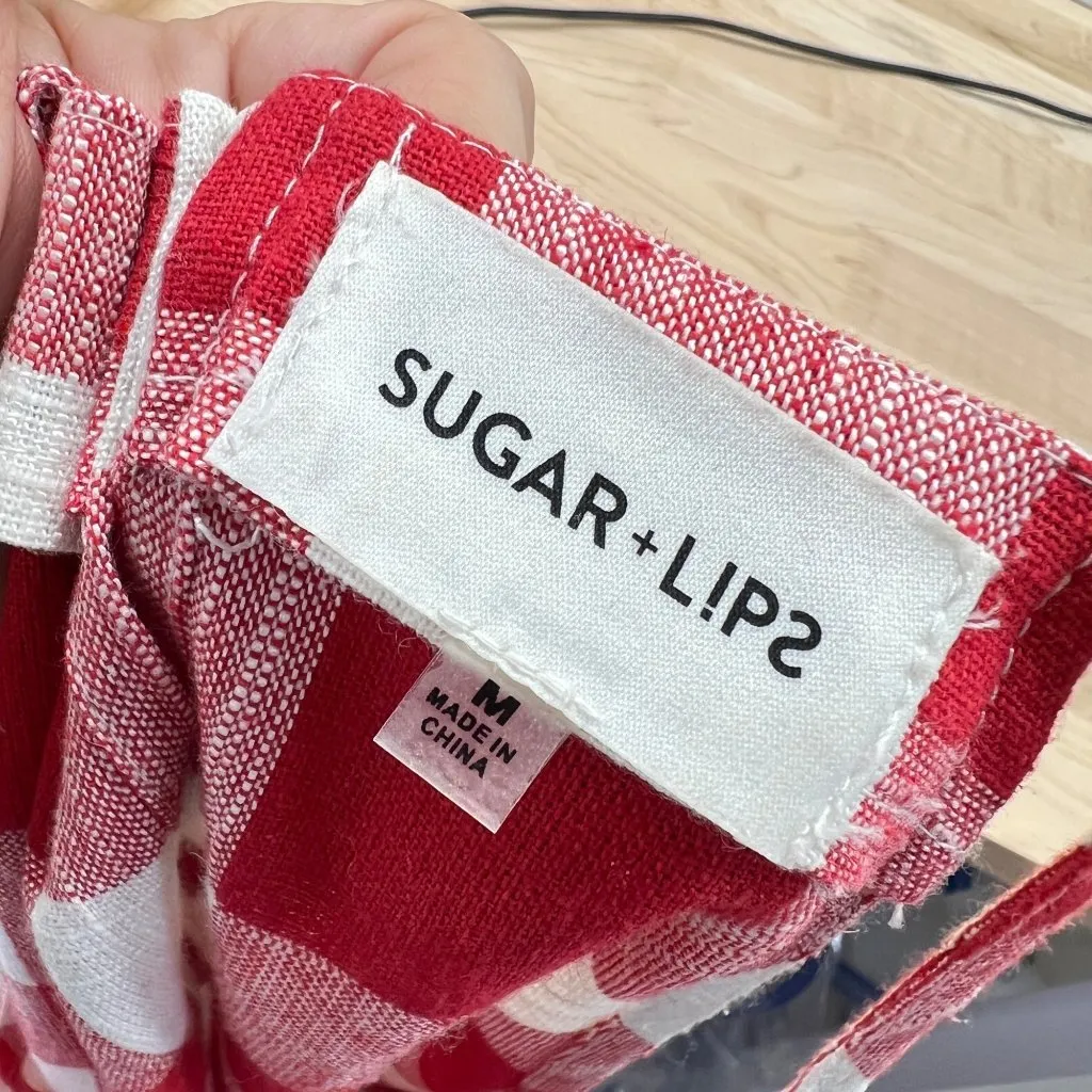 Sugarlips Picnic Dress Red Gingham Mini Size Medium NWOT - Image 8
