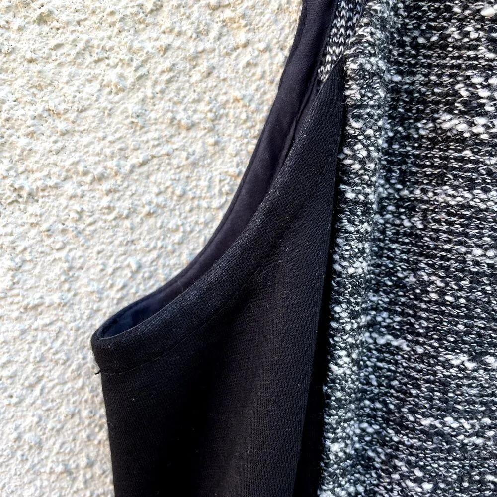 Eileen Fisher Boucle Tweed Sheath Dress With Ponte Panels L - Image 7