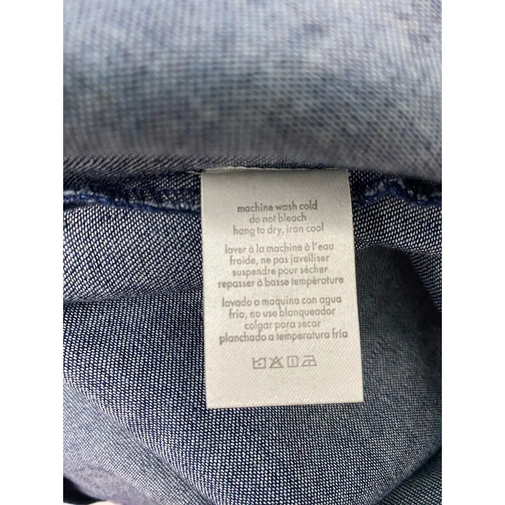 WeWoreWhat Womens Size Medium Large Boyfriend Overshirt Blue Dark Wash Denim NWT - Image 7