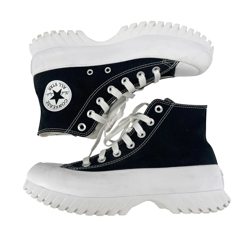 Converse All Star Lugged High Top Sneaker Women's Size 8 Black White Mens 6 - Image 2