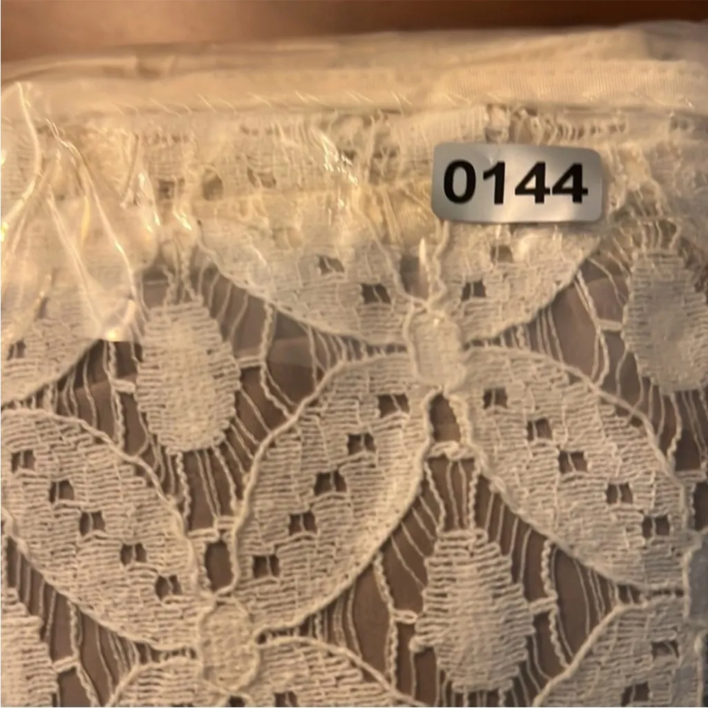 Garnet Hill Lace overlay Fit & Flare dress sz 10 Cotton Blend Retro Cottagecore - Image 10