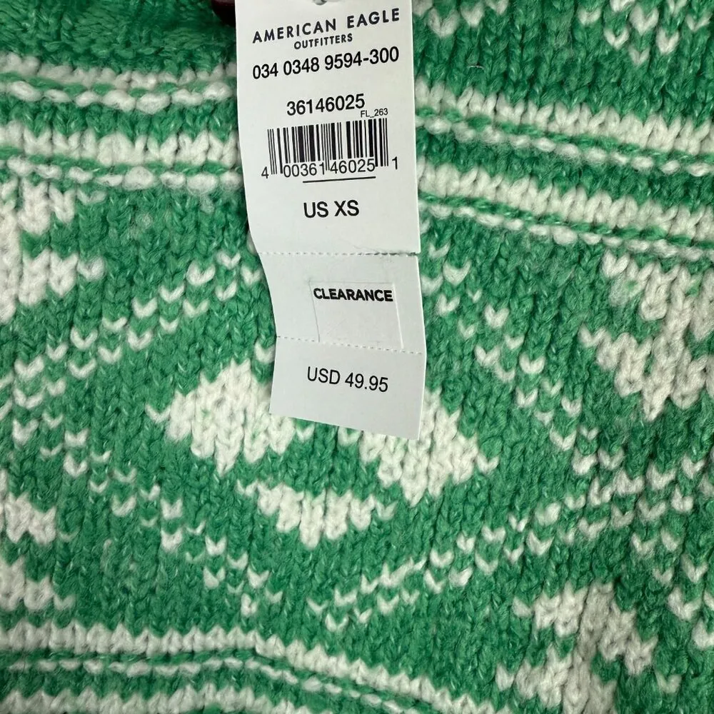 NWT  Fairisle Snowdrift Sweater Boxy Cozy Green Size XS NEW - Image 6