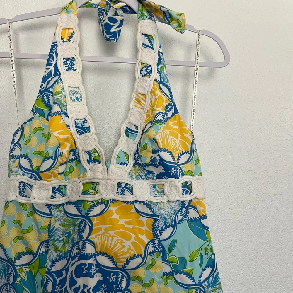 Lilly Pulitzer Cocoa Lace Fresh & Fruity Halter Mini Dress 0 - Image 2