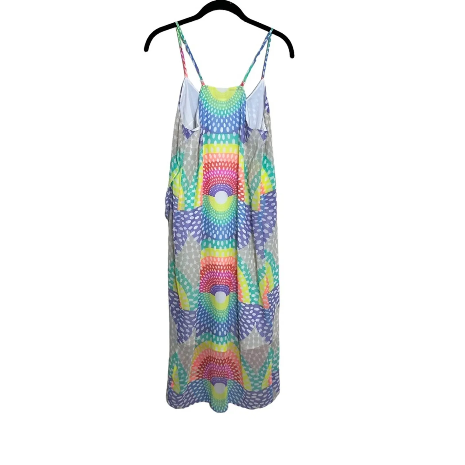 Mara Hoffman Midi Dress Rainbow Blue Multicolor Spaghetti Strap - Image 10