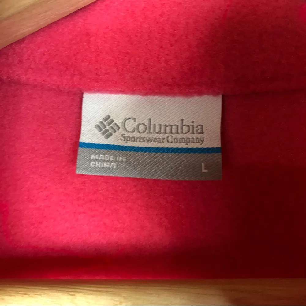 Columbia Hot Pink Fleece Full Zip Lightweight Jacket L - Image 4