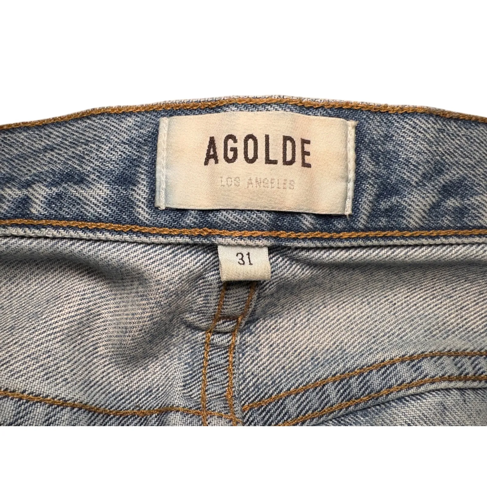 AGOLDE Womens Jeans Size 31 Cherie‎ High Rise Light Wash Straight Leg Distressed - Image 4