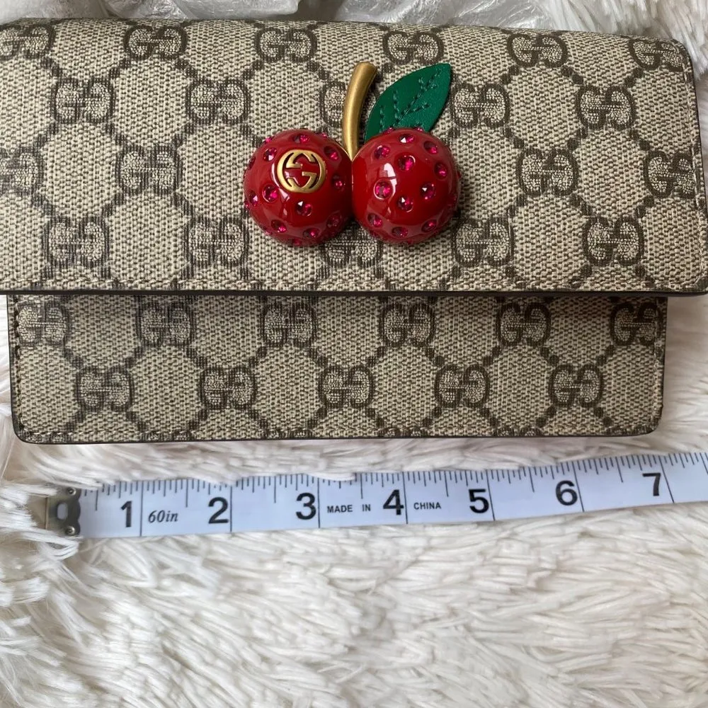 Gucci GG Supreme Monogram Mini Cherry Chain Bag - Image 10