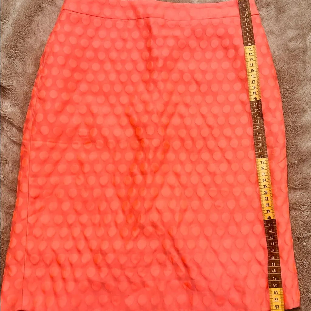 J. Crew Coral Polka Dot Pencil Skirt - Image 5
