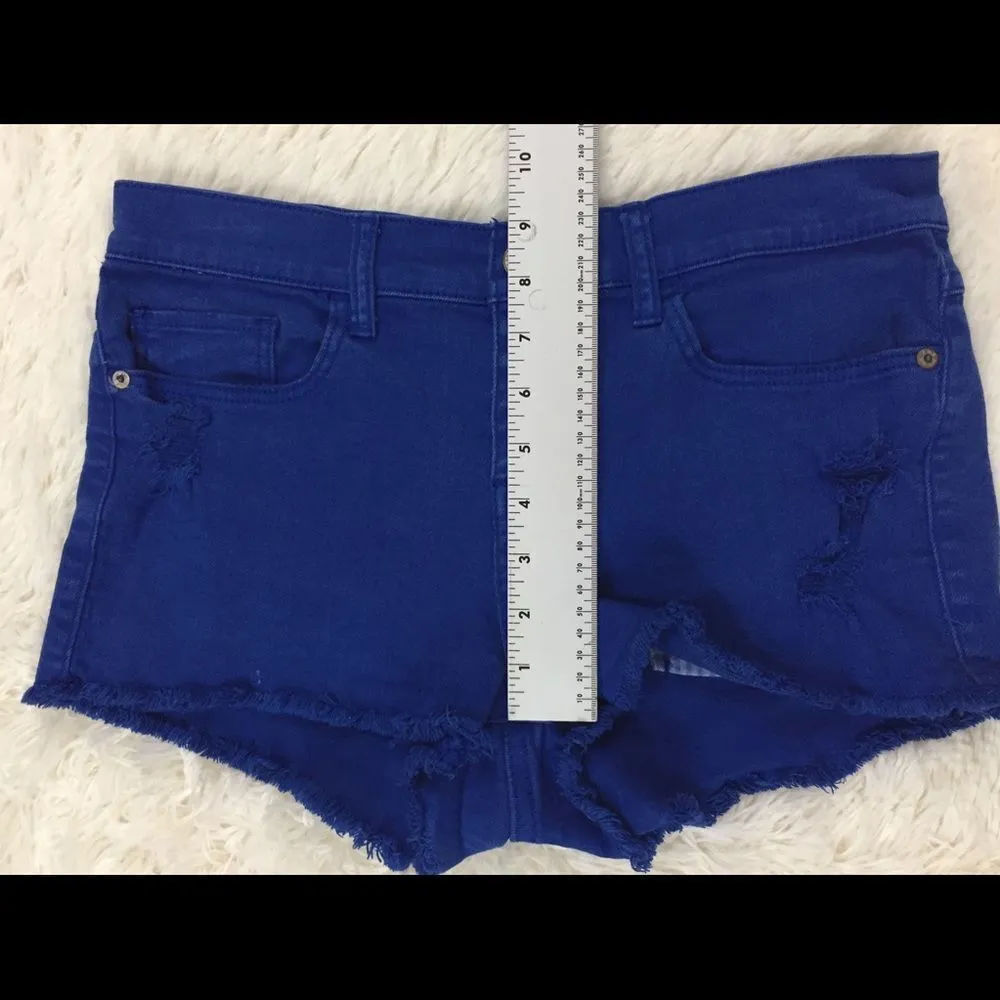 Abercrombie Bright Blue Cutoff Jean Shorts High Rise Size 2 / 26 - Image 5