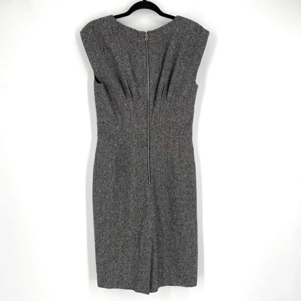 Cynthia Steffe Women's Wool Blend Lined Pleated Midi Dress Gray Black Size 6 - Image 2