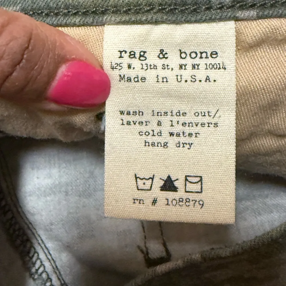 Rag & Bone jean shorts low rise camouflage green size 27 - Image 7