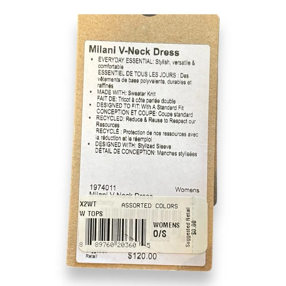 PrAna Milani V-Neck Dress Mulberry Knit Sweater Women Small Cinched Waist - Image 4