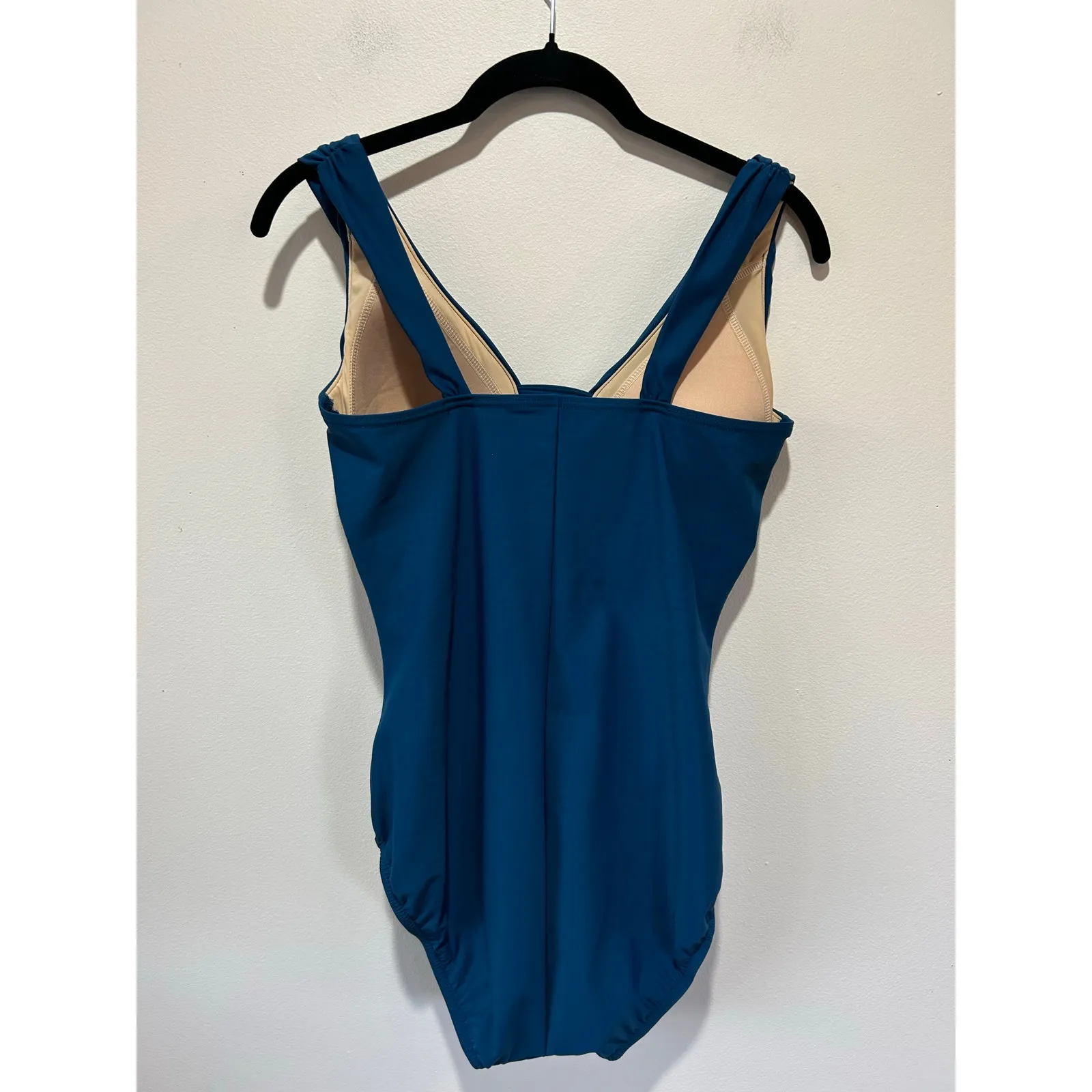 Lands End bathing suit womens 10 long blue one piece swim built in bra - Image 3