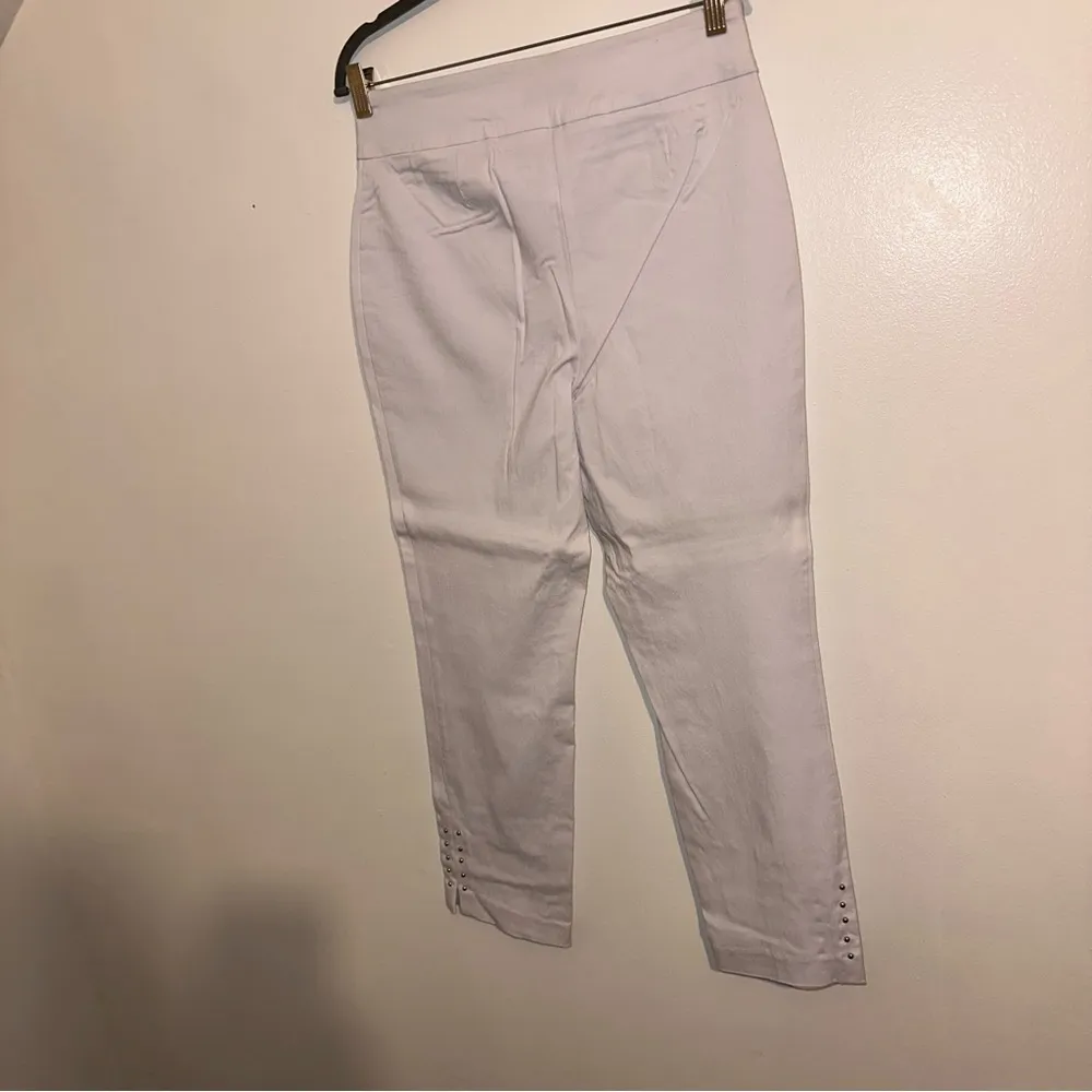 Counterparts women’s business casual White Capris Silver accents size 10 - Image 5