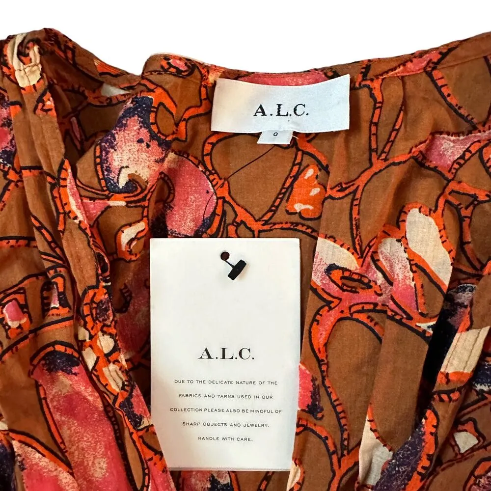 ALC Frank NEW A.L.C. Lucia Dress Bronze Tone Multi - Image 5