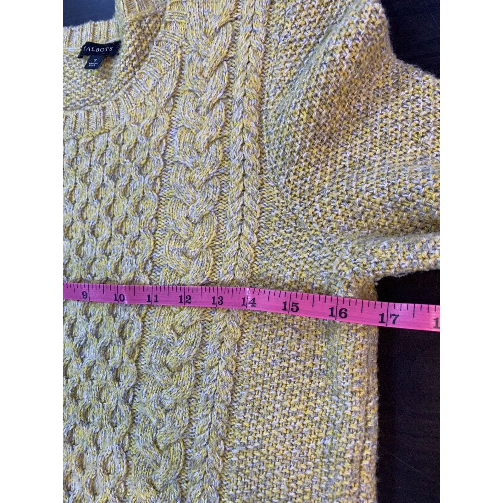 Talbots Sweater Womens Small Merino Wool Blend Cable Knit Classic Hygge‎ Preppy - Image 10