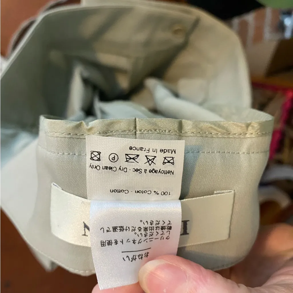 Lanvin Paris 100% Cotton Pleated Trouser Pant Size 42 US 10 light gray career - Image 6