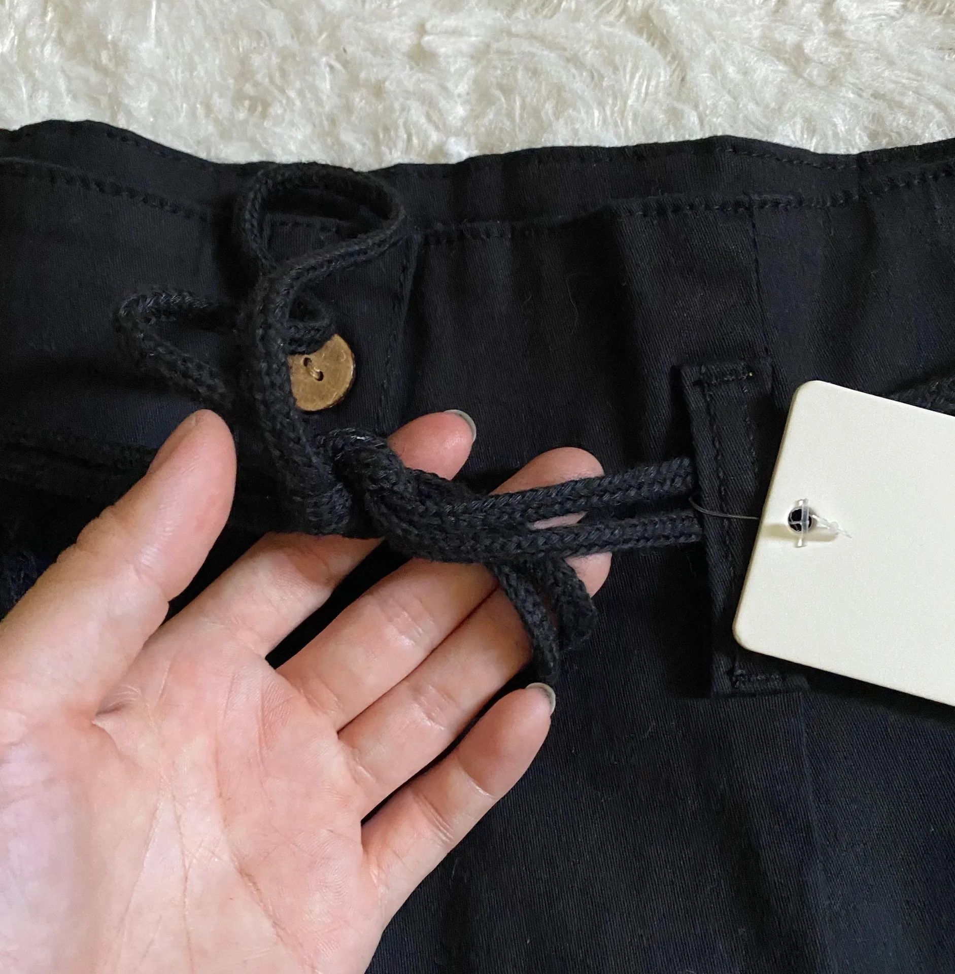 Paper Bag High Waist Retro Tie Skirt Black - Image 3