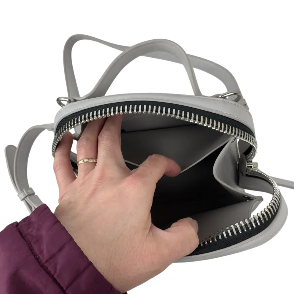 Dream Control Grey Small Crossbody/Handle Purse Studded Faux Leather Vegan Gray - Image 10